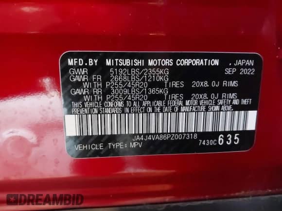 2023 Mitsubishi Outlander SEL z VIN JA4J4VA86PZ007318, wystawiony jako IAAI lot #41393202 z przebiegiem 18 116 mil mil oraz . Historia ofert i sprzedaży dostępna na DreamBid. Obrazek 9.