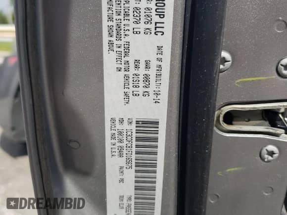 2015 Dodge Dart Limited with VIN 1C3CDFCB1FD165675, listed as a Copart auction lot 69201515 with 169,936 mi miles and Salvage title. Bid and sale history available at DreamBid. Image 13.