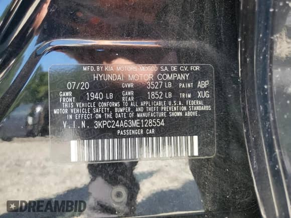 2021 Hyundai Accent SE с VIN 3KPC24A63ME128554, выставлен на аукционе Copart как лот 80178145 с пробегом 76 115 миль миль и Списание • Salvage title. История ставок и продаж доступна на DreamBid. Изображение 12.
