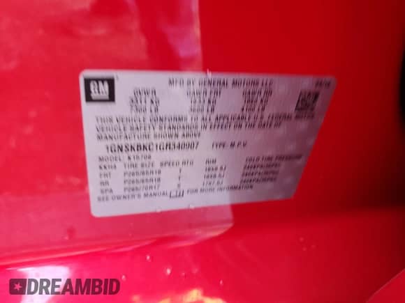 2016 Chevrolet Tahoe LT с VIN 1GNSKBKC1GR340907, выставлен на аукционе Copart как лот 70172395 с пробегом 120 408 миль миль и Списание • Salvage title. История ставок и продаж доступна на DreamBid. Изображение 13.