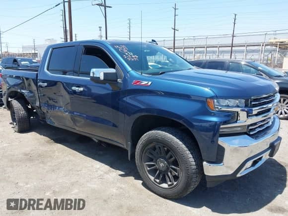 2021 Chevrolet Silverado 1500 LTZ with VIN 3GCUYGEDXMG429291, listed as a IAAI auction lot 42338988 with 33,558 mi miles and . Bid and sale history available at DreamBid. Image 1.