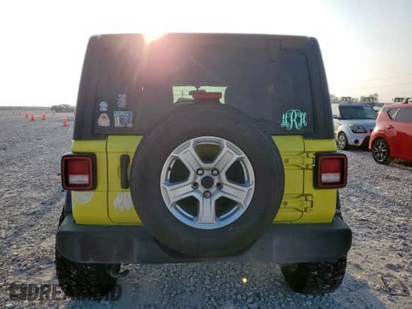 2023 Jeep Wrangler Sport S with VIN 1C4HJXDG9PW617307, listed as a Copart auction lot 57702455 with 45,620 mi miles and Salvage title. Bid and sale history available at DreamBid. Image 6.