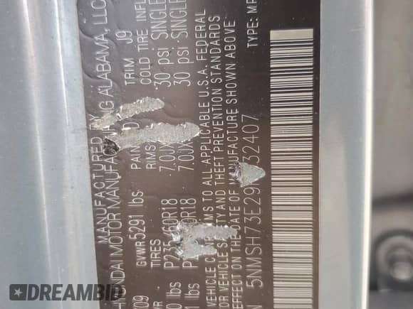 2009 Hyundai Santa Fe SE с VIN 5NMSH73E29H332407, выставлен на аукционе Copart как лот 82181655 с пробегом 115 806 миль миль и Списание • Salvage title. История ставок и продаж доступна на DreamBid. Изображение 13.