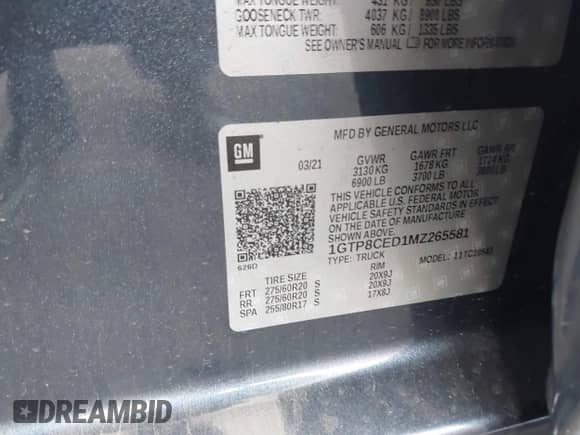 2021 GMC Sierra 1500 Elevation с VIN 1GTP8CED1MZ265581, выставлен на аукционе IAAI как лот 41481099 с пробегом 75 993 миль миль и . История ставок и продаж доступна на DreamBid. Изображение 9.
