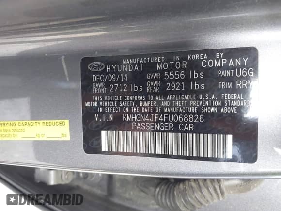 2015 Hyundai Genesis 5.0L с VIN KMHGN4JF4FU068826, выставлен на аукционе IAAI как лот 43465258 с пробегом 98 056 миль миль и . История ставок и продаж доступна на DreamBid. Изображение 9.