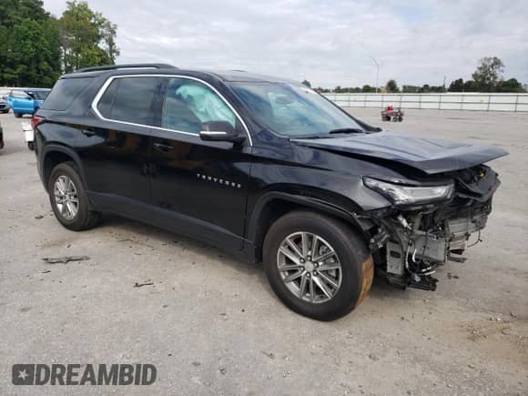 2023 Chevrolet Traverse LT Cloth with VIN 1GNERGKW9PJ147242, listed as a Copart auction lot 80367695 with 81,140 mi miles and Salvage title. Bid and sale history available at DreamBid. Image 4.