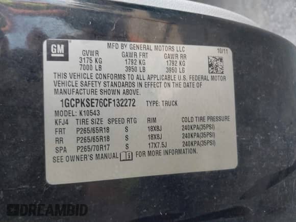 2012 Chevrolet Silverado 1500 LT с VIN 1GCPKSE76CF132272, выставлен на аукционе IAAI как лот 43135388 с пробегом 272 455 миль миль и . История ставок и продаж доступна на DreamBid. Изображение 9.