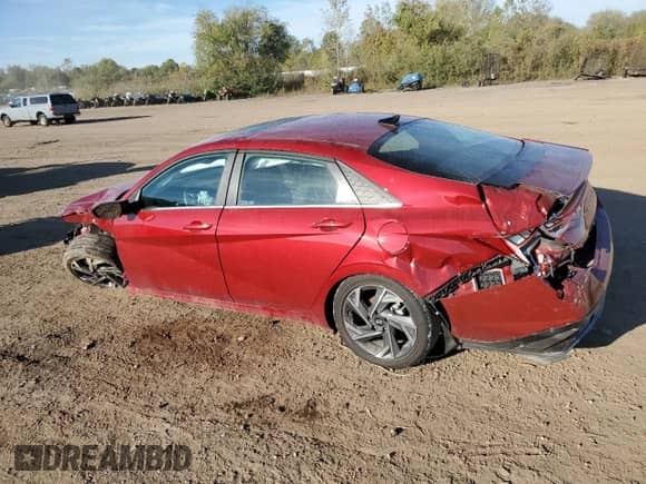 2025 Hyundai Elantra Limited with VIN KMHLN4DJXSU142484, listed as a Copart auction lot 81876585 with 14,464 mi miles and Salvage title. Bid and sale history available at DreamBid. Image 2.