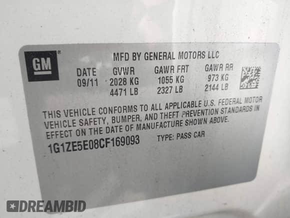 2012 Chevrolet Malibu LTZ 1LZ z VIN 1G1ZE5E08CF169093, wystawiony jako IAAI lot #43257031 z przebiegiem 41 428 mil mil oraz . Historia ofert i sprzedaży dostępna na DreamBid. Obrazek 9.