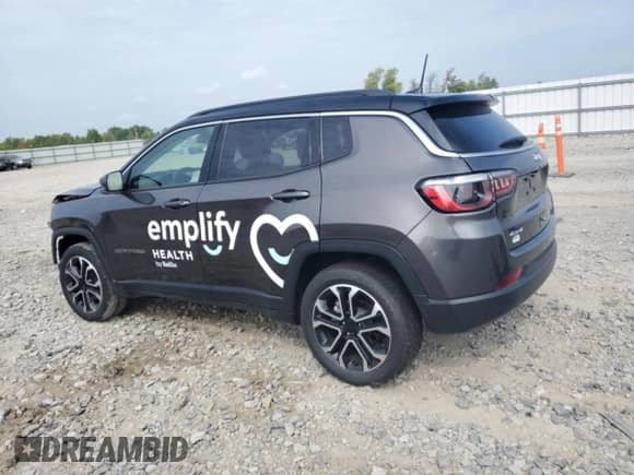2022 Jeep Compass Limited with VIN 3C4NJDCBXNT224684, listed as a Copart auction lot 80630005 with 51,527 mi miles and Non repairable. Bid and sale history available at DreamBid. Image 2.