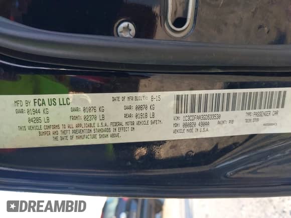 2016 Dodge Dart SE with VIN 1C3CDFAA3GD533530, listed as a IAAI auction lot 43176401 with 139,831 mi miles and . Bid and sale history available at DreamBid. Image 9.