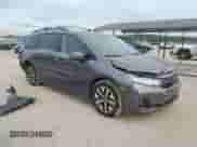 2025 Honda Odyssey EX-L with VIN 5FNRL6H65SB037589, listed as a Copart auction lot 80814375 with 7,840 mi miles and Salvage title. Bid and sale history available at DreamBid. Image 4.