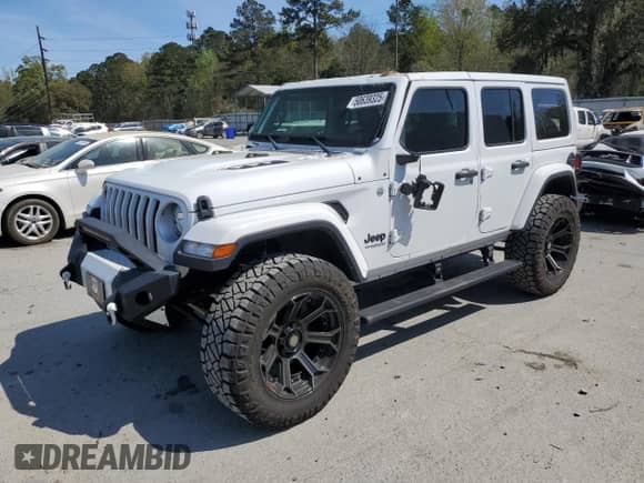 2022 Jeep Wrangler Unlimited Sahara z VIN 1C4HJXEG3NW149408, wystawiony jako Copart lot #50639325 z przebiegiem 26 538 mil mil oraz Szkoda całkowita • Salvage title. Historia ofert i sprzedaży dostępna na DreamBid. Obrazek 1.