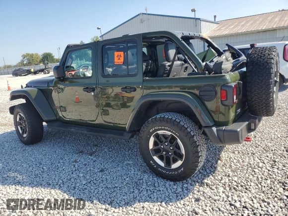2021 Jeep Wrangler Unlimited Rubicon with VIN 1C4HJXFN0MW792570, listed as a Copart auction lot 80483525 with 39,963 mi miles and Salvage title. Bid and sale history available at DreamBid. Image 2.