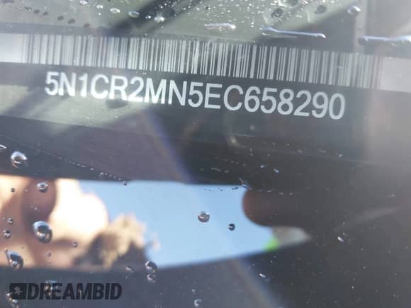 2014 Nissan Pathfinder Platinum Hybrid with VIN 5N1CR2MN5EC658290, listed as a IAAI auction lot 41041387 with 102,243 mi miles and . Bid and sale history available at DreamBid. Image 9.