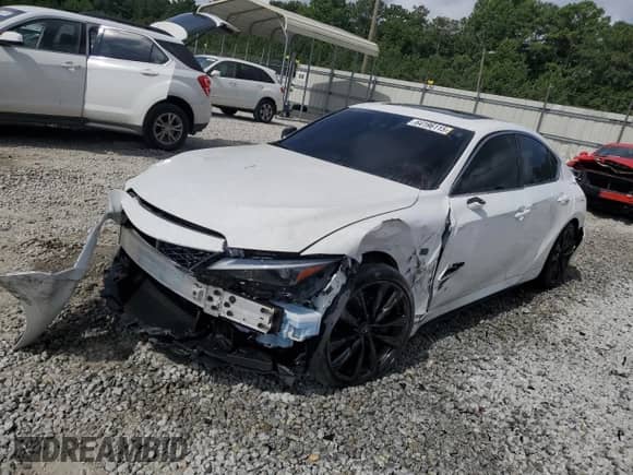 2024 Lexus IS 350 F Sport z VIN JTHBZ1B25R5076539, wystawiony jako Copart lot #64196115 z przebiegiem 18 590 mil mil oraz Szkoda całkowita • Salvage title. Historia ofert i sprzedaży dostępna na DreamBid. Obrazek 1.