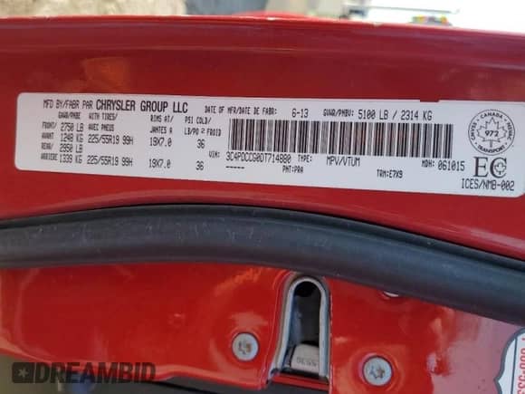 2013 Dodge Journey SXT с VIN 3C4PDCCG0DT714880, выставлен на аукционе Copart как лот 54299915 с пробегом 148 211 миль миль и Чистый • Clean title. История ставок и продаж доступна на DreamBid. Изображение 14.