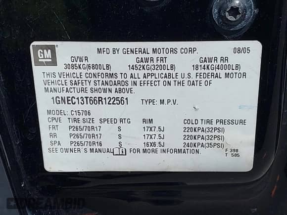 2006 Chevrolet Tahoe Z71 с VIN 1GNEC13T66R122561, выставлен на аукционе IAAI как лот 43402781 с пробегом Не указан миль и . История ставок и продаж доступна на DreamBid. Изображение 9.
