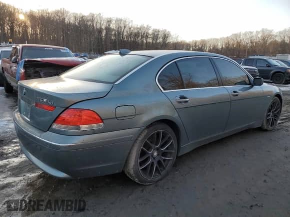 2005 BMW 7 Series 745Li with VIN WBAGN63585DS60007, listed as a Copart auction lot 42317325 with Not provided miles and Salvage title. Bid and sale history available at DreamBid. Image 3.