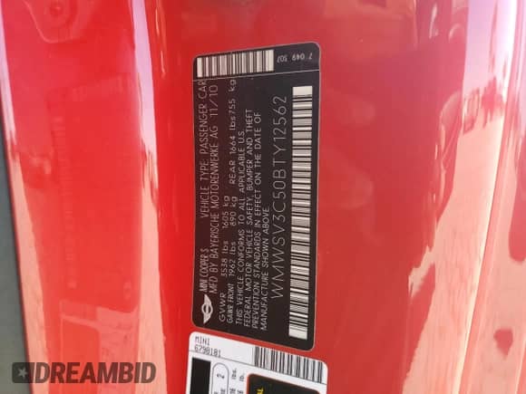 2011 MINI Hardtop S with VIN WMWSV3C50BTY12562, listed as a Copart auction lot 61183425 with 125,126 mi miles and Salvage title. Bid and sale history available at DreamBid. Image 12.