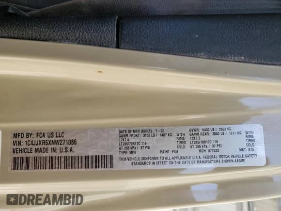 2022 Jeep Wrangler Unlimited Rubicon с VIN 1C4JJXR6XNW271086, выставлен на аукционе Copart как лот 54363555 с пробегом Не указан миль и Чистый • Clean title. История ставок и продаж доступна на DreamBid. Изображение 13.