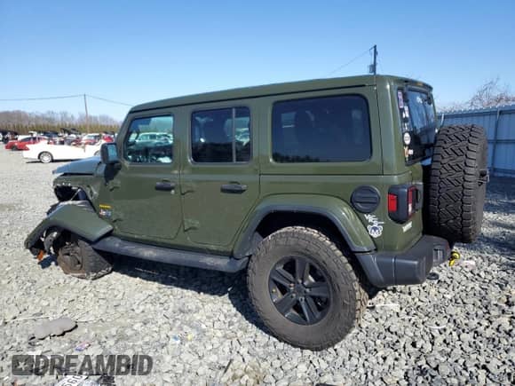2023 Jeep Wrangler Sahara Altitude with VIN 1C4HJXEG5PW618713, listed as a Copart auction lot 48516485 with 22,293 mi miles and Salvage title. Bid and sale history available at DreamBid. Image 2.