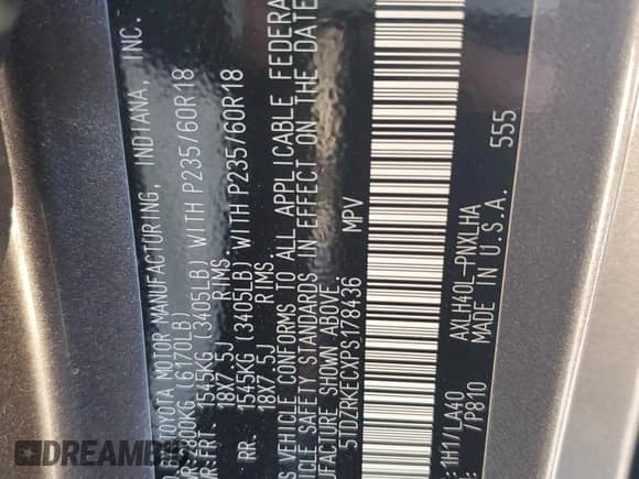 2023 Toyota Sienna Limited z VIN 5TDZRKECXPS178436, wystawiony jako Copart lot #49286705 z przebiegiem 12 622 mil mil oraz Szkoda całkowita • Salvage title. Historia ofert i sprzedaży dostępna na DreamBid. Obrazek 15.