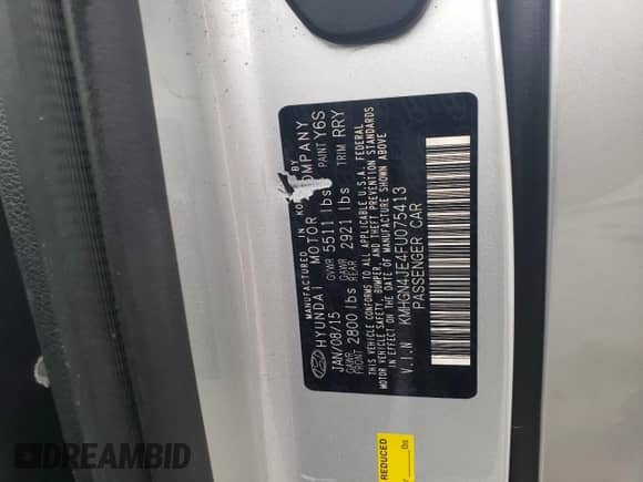 2015 Hyundai Genesis 3.8L with VIN KMHGN4JE4FU075413, listed as a Copart auction lot 86086635 with 153,203 mi miles and Salvage title. Bid and sale history available at DreamBid. Image 13.