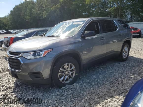 2019 Chevrolet Traverse LS with VIN 1GNEVFKW7KJ205413, listed as a Copart auction lot 69608585 with 76,091 mi miles and Salvage title. Bid and sale history available at DreamBid. Image 1.