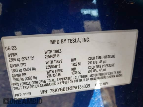 2023 Tesla Model Y Long Range с VIN 7SAYGDEE2PA135339, выставлен на аукционе IAAI как лот 43162574 с пробегом 13 900 миль миль и . История ставок и продаж доступна на DreamBid. Изображение 9.