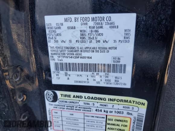 2009 Ford F-150 XL с VIN 1FTPW14V29FA00164, выставлен на аукционе Copart как лот 87120615 с пробегом 233 748 миль миль и Чистый • Clean title. История ставок и продаж доступна на DreamBid. Изображение 12.