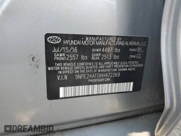 2017 Hyundai Sonata 2.4L z VIN 5NPE24AF0HH472269, wystawiony jako Copart lot #80340205 z przebiegiem 185 459 mil mil oraz Czysty tytuł • Clean title. Historia ofert i sprzedaży dostępna na DreamBid. Obrazek 12.