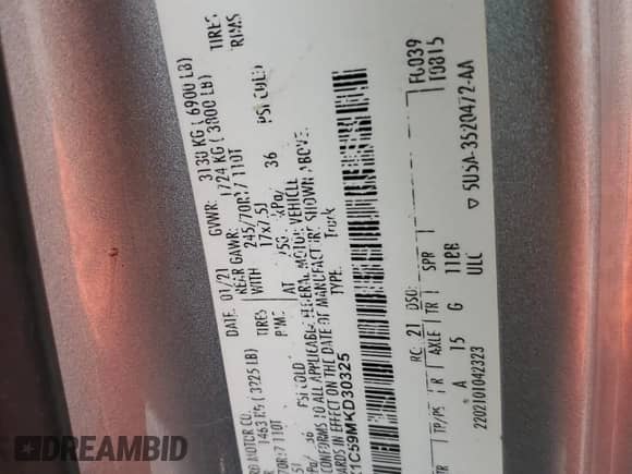 2021 Ford F-150 XLT with VIN 1FTEX1C59MKD30325, listed as a Copart auction lot 67388015 with 198,783 mi miles and Salvage title. Bid and sale history available at DreamBid. Image 12.