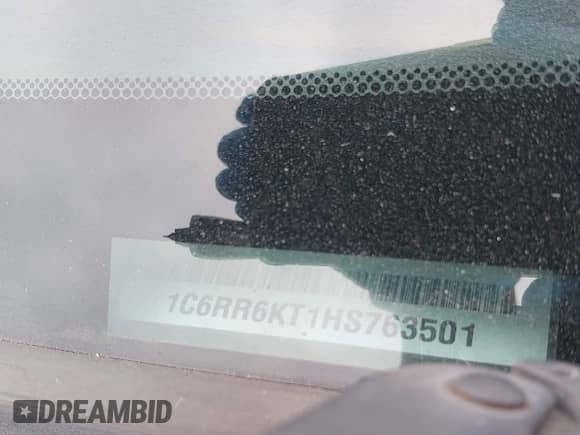 2017 Ram 1500 Express with VIN 1C6RR6KT1HS763501, listed as a IAAI auction lot 43275008 with 109,108 mi miles and . Bid and sale history available at DreamBid. Image 9.