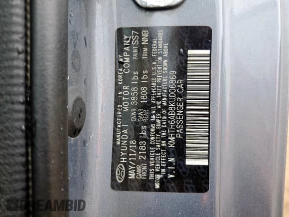 2019 Hyundai Veloster Turbo z VIN KMHTH6AB8KU006869, wystawiony jako Copart lot #59082015 z przebiegiem 156 006 mil mil oraz Szkoda całkowita • Salvage title. Historia ofert i sprzedaży dostępna na DreamBid. Obrazek 12.