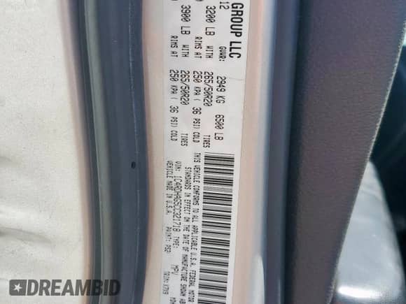 2012 Dodge Durango SXT with VIN 1C4RDHAG5CC321718, listed as a Copart auction lot 68470685 with 117,403 mi miles and Salvage title. Bid and sale history available at DreamBid. Image 14.