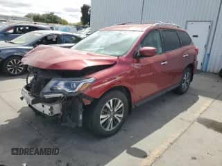 2017 Nissan Pathfinder S with VIN 5N1DR2MN4HC636662, listed as a Copart auction lot 80107965 with 51,751 mi miles and Salvage title. Bid and sale history available at DreamBid. Image 1.