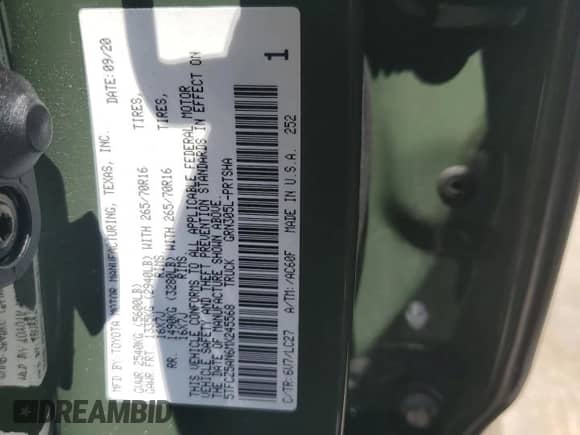2021 Toyota Tacoma SR с VIN 5TFCZ5AN6MX245568, выставлен на аукционе Copart как лот 69282775 с пробегом 27 598 миль миль и Списание • Salvage title. История ставок и продаж доступна на DreamBid. Изображение 12.
