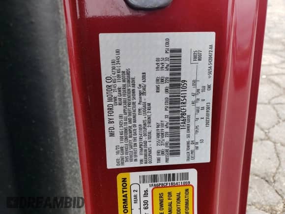 2024 Ford Mustang GT with VIN 1FA6P8CF1R5411059, listed as a Copart auction lot 84186465 with 28,375 mi miles and Salvage title. Bid and sale history available at DreamBid. Image 13.