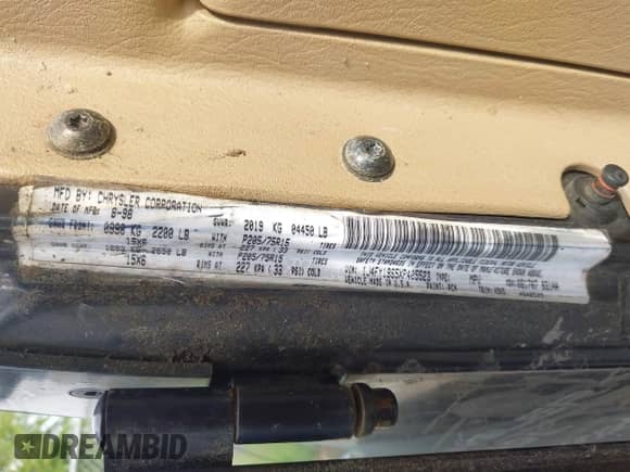 1999 Jeep Wrangler Sport с VIN 1J4FY19S5XP405523, выставлен на аукционе IAAI как лот 43301566 с пробегом 221 474 миль миль и . История ставок и продаж доступна на DreamBid. Изображение 9.