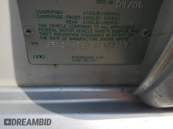 2007 Subaru Forester X L.L. Bean with VIN JF1SG67617H703254, listed as a Copart auction lot 59336545 with 121,540 mi miles and Salvage title. Bid and sale history available at DreamBid. Image 12.