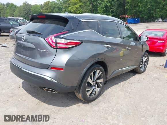 2015 Nissan Murano Platinum with VIN 5N1AZ2MG1FN258466, listed as a IAAI auction lot 42294149 with 74,720 mi miles and . Bid and sale history available at DreamBid. Image 4.