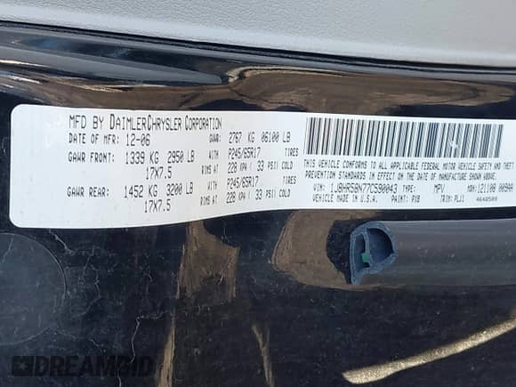 2007 Jeep Grand Cherokee Limited с VIN 1J8HR58N77C590043, выставлен на аукционе IAAI как лот 41215585 с пробегом 255 625 миль миль и . История ставок и продаж доступна на DreamBid. Изображение 9.