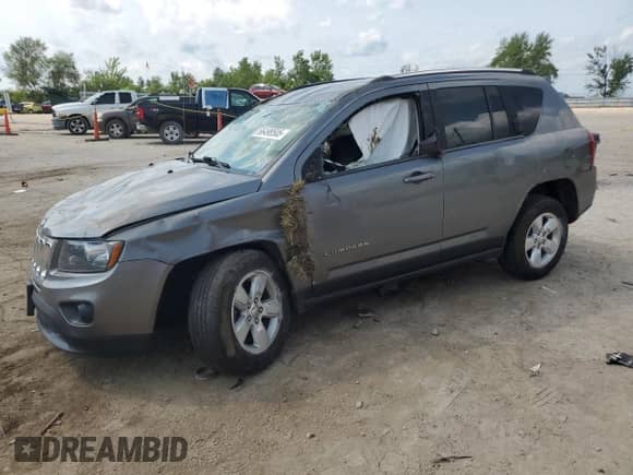 2014 Jeep Compass Sport with VIN 1C4NJCBA4ED595266, listed as a Copart auction lot 66498505 with Not provided miles and Salvage title. Bid and sale history available at DreamBid. Image 1.