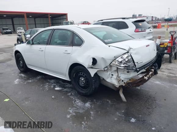 2013 Chevrolet Impala Police with VIN 2G1WD5E35D1222227, listed as a IAAI auction lot 41163786 with 176,742 mi miles and . Bid and sale history available at DreamBid. Image 3.