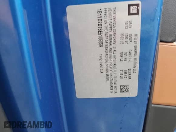 2014 Chevrolet Corvette 2LT z VIN 1G1YD2D76E5106059, wystawiony jako Copart lot #54941684 z przebiegiem 39 254 mil mil oraz Szkoda całkowita • Salvage title. Historia ofert i sprzedaży dostępna na DreamBid. Obrazek 12.