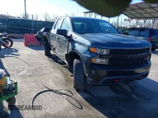 2019 Chevrolet Silverado 1500 Custom Trail Boss with VIN 1GCRYCEF0KZ353349, listed as a IAAI auction lot 41847619 with 52,091 mi miles and . Bid and sale history available at DreamBid. Image 1.