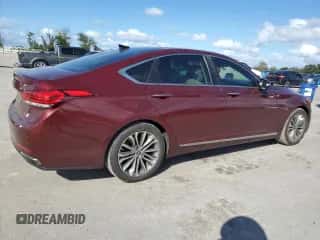 2015 Hyundai Genesis 3.8L with VIN KMHGN4JE0FU021171, listed as a Copart auction lot 77229634 with 137,735 mi miles and Salvage title. Bid and sale history available at DreamBid. Image 3.