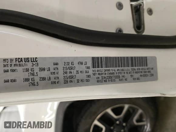 2019 Jeep Compass Trailhawk с VIN 3C4NJDDB5KT733558, выставлен на аукционе Copart как лот 86252424 с пробегом 113 977 миль миль и Списание • Salvage title. История ставок и продаж доступна на DreamBid. Изображение 13.