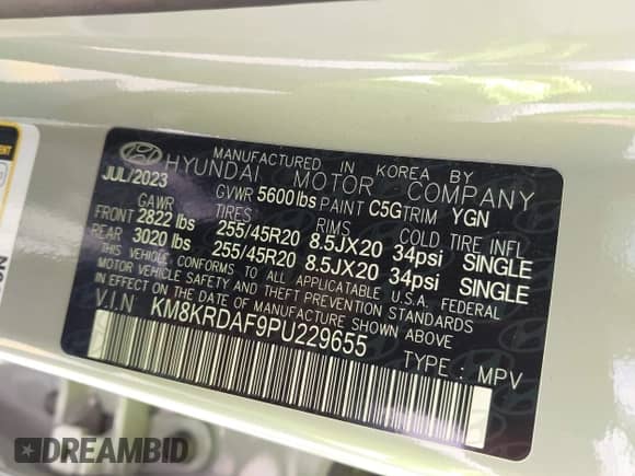 2023 Hyundai Ioniq 5 Limited с VIN KM8KRDAF9PU229655, выставлен на аукционе IAAI как лот 42949861 с пробегом 3 318 миль миль и . История ставок и продаж доступна на DreamBid. Изображение 9.